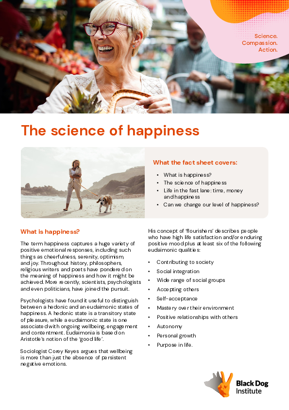 Science of happiness fact sheet